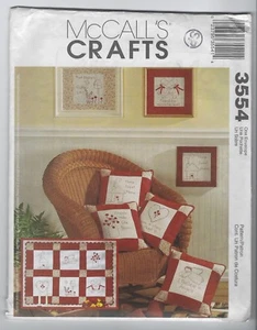 Nuevo McCalls 3554 Redwork Edredones Almohadas Ángel Niña Corazón Patrón Sin Cortar FF - Imagen 1 de 2