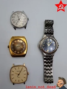 4x WATCH watches LUCH POLJOT RAKETA SEIKO antique vintage USSR SOVIET - Picture 1 of 24