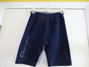 Vtg Womens CHAMPION BIKE SHORTS Large 12-14 Blue Logo Signature Spandex Lycra - Picture 1 of 10