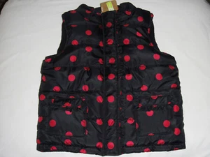 Crazy 8 schwarz rot gepunktet Reißverschluss gefütterte Winterjacke Weste Mantel neu mit Etikett 5 6 $ 37 - Bild 1 von 2