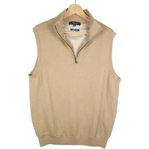 Fairway & Greene Baruffa Merino Golf Tan 1/4 Zip Medium M Windvest Country Club - Picture 1 of 5
