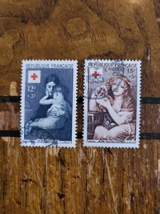 Briefmarken Frankreich Scott #B291-2 gebraucht - Bild 1 von 1
