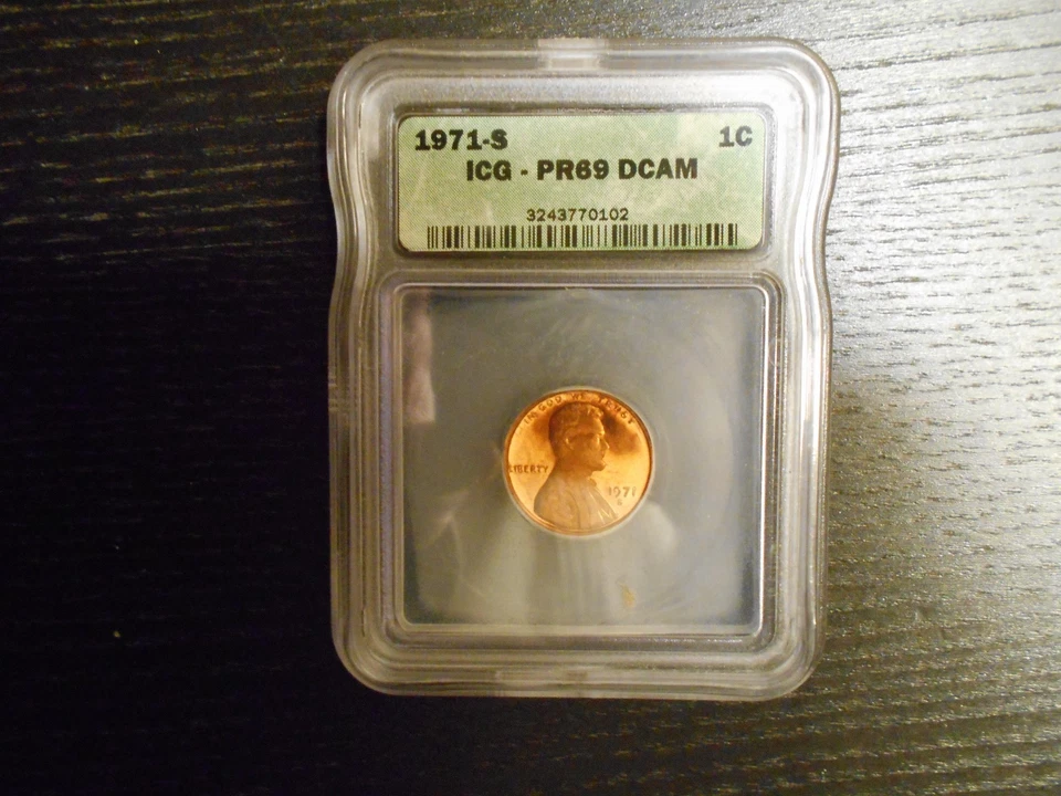 ☆ 1971-S PR69 DCAM Lincoln Cent PROOF Penny 1c - by ICG (PCGS Guide $5,000) ☆ - Image 1 of 1