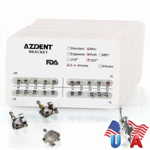 USPS 100X Dental Orthodontic Bracket Braces Mini Roth.022 Hooks 345 AZDENT - Picture 1 of 10