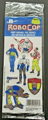 Vintage 1990 Rand  RoboCop Stickers Sealed Package of 8 Foil Decals  NOS - Image 1 of 3