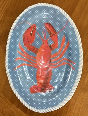 Tommy Bahama Tropical LOBSTER Melamine Serving Tray Platter 18" NICE  - Image 1 of 4