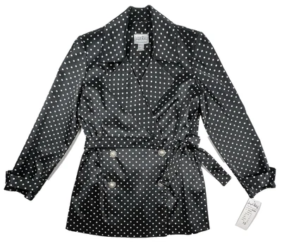 VTG JOSEPH RIBKOFF Womens 10 Polka Dot Blazer Black White Double Breasted NWT - Image 1 of 4