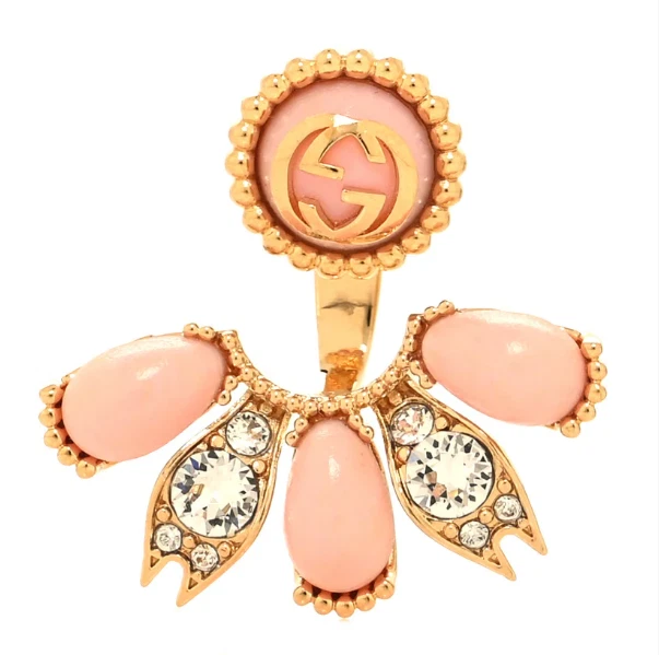 Pendiente Gucci Resina Cristal Único GG Oro Rosa Foto 1 de 4