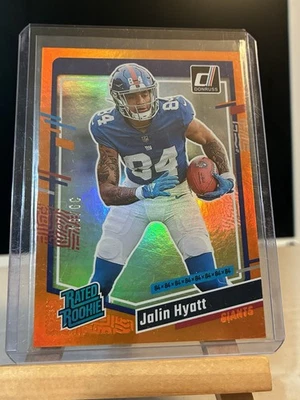 2023 Donruss Orange /84 Rated Rookie Jalin Hyatt New York Giants - Image 1 of 4