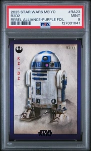 R2-D2 2025 Topps Star Wars Meiyo RA-23 Purple Foil#/99 Rebel Alliance PSA 9 Pop1 - Picture 1 of 3