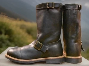 Stivali ingegnere Red Wing 8122 10D neri imbracatura pelle punta cappuccio Iron Smith 2011 - Foto 1 di 9