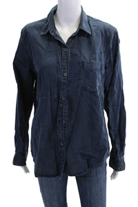 Rails Womens Cotton Collared Long Sleeve Button Denim Top Blue Size S - Picture 1 of 6
