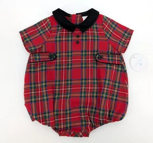 Neu mit Etikett Edgehill Collection Schottenkaro Weihnachten Urlaub Blase Strampler Junge 9 Monate - Bild 1 von 7