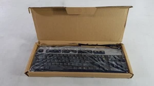 Lot of 2 New HP 434820-001 KB-0316 PS/2 Wired Keyboard (104 Key Black/Silver) - Picture 1 of 6