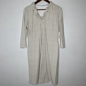 Vestido J McLaughlin Mujer Grande Estampado Geométrico Volantes Cuello Manga 3/4 Pullover - Imagen 1 de 7