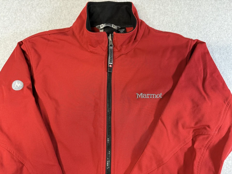 Jaqueta Marmot Feminina Grande Vermelha Macia Lã Forrada Zíper Completo Amostra Externa - Imagem 1 de 4