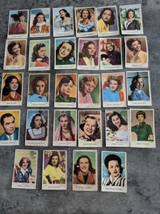 MAPLE LEAF GUM FILM STARS 28 X FOURTIES early fifties movie SET Z dutch gum - Afbeelding 1 van 2