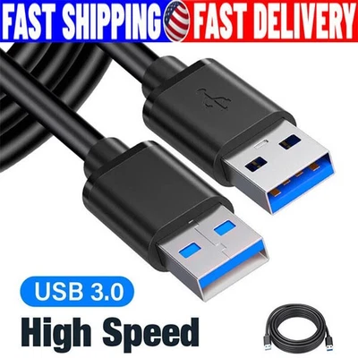USB 3.0 A Male to A Male Cable Data Transfer Super Speed Power Charger Metal lot - Image 1 of 4