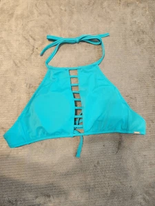 PINK Victoria's Secret Neckholder-Bikinioberteil blau Schnürung hochgeschlossen S Small - Bild 1 von 3