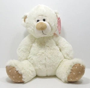 Fiesta Teddy Bear 10.5" Plush Toy Stuffed Animal Cream Tan Polka Dots Soft NEW - Imagen 1 de 8