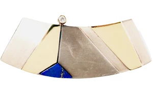 Anhänger Designer Franz Scheurle 925 Silber teilvergoldet Lapislazuli Zirkon - Picture 1 of 3