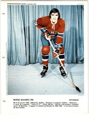 1972-73 Dimanche / Derniere Heure Photos Serge Savard #NNO Montreal Canadiens