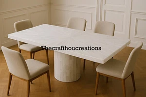 Selenite Stone Dining Table Top, Modern Luxury Stone Countertop Table, Decor - Picture 1 of 10