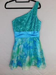 Charlotte Russe Dress Size 6 Formal Cocktail Prom Blue Sequin Mermaid Fairy - Picture 1 of 8