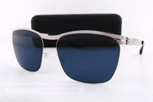 Brand New Ic! Berlin Sunglasses Tegeler See Chrome/Dark Grey Made in Germany - Picture 1 of 7