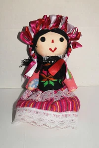 Mexikanische Stoffpuppe 8 Zoll handgefertigt Michoacan neu authentisch Handwerker - Bild 1 von 2