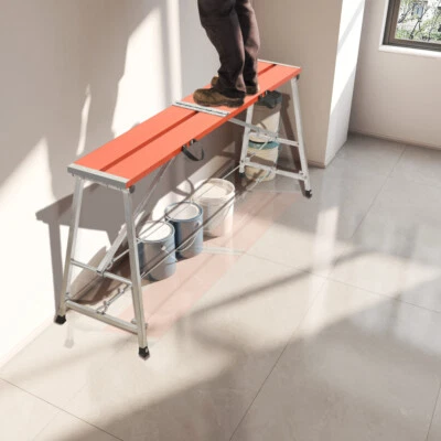 Arbeitsplattform Leitergerüst Max 300 kg Alu Klappwerkbank Höhenverstellbar Neu - Bild 1 von 4