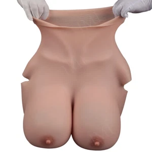 Plus torso Size Silicone Breast Forms Boobs B-K Cup Breastplate for Crossdresser - Picture 1 of 18
