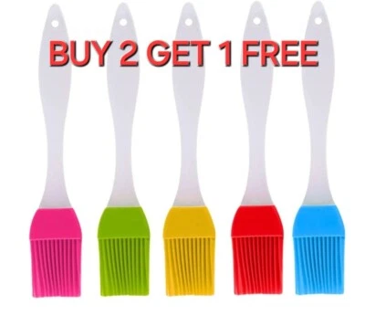 2x Silicone Basting Brush Pastry Baking BBQ Barbecue Oil Pastry Cooking Bakeware - Image 1 of 4