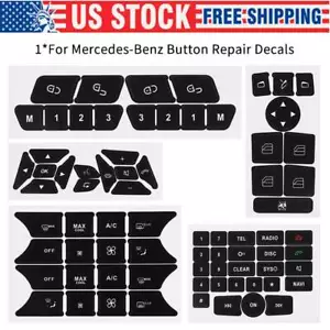 Button Repair Kit Window Switch Sticker For Mercedes Benz A B ML350 E350 2010-14 - Picture 1 of 16