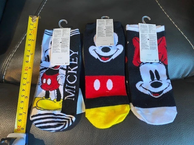 Calcetines FOREVER 21 Disney Mickey/Minnie Mouse Talla Única CORTE BAJO Tobillo Nuevos con Etiquetas 3 Pares Foto 1 de 2