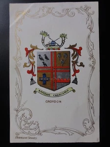 Greater London: CROYDON - Heraldic Coat of Arms c1905 - Pub by Ja-Ja - Picture 1 of 2