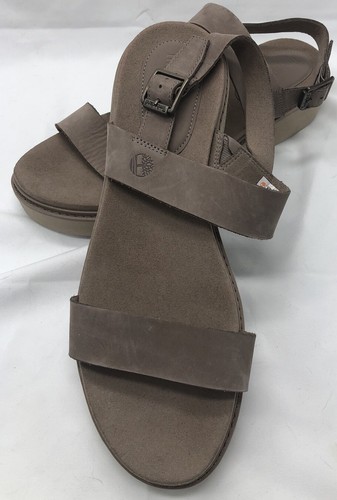 Sandali da donna grigi in pelle Safari Dawn cinturino Timberland taglia 11