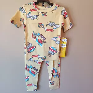 Minions Boys Yellow Knit Short Sleeve Long Pants Pajama Set-2T - Picture 1 of 4