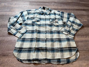 Burnside Mens Long Sleeve Plaid Flannel Size XL Blue and Gray C1 - Picture 1 of 8