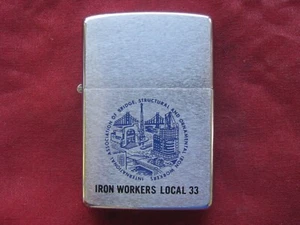 Zippo Feuerzeug 1972 Werbung für die Eisenarbeiter Local 33 - Bild 1 von 6