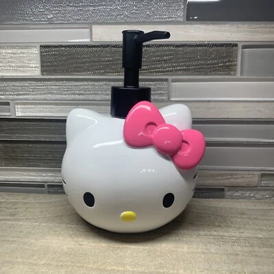 New Hello Kitty Head Bright Pink Bow Lotion Soap Dispenser Pump By Sanrio - Image 1 of 4