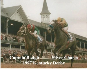 1997 - SILVER CHARM and CAPTAIN BODGIT in Kentucky Derby - Close Up - 10" x 8" - Picture 1 of 1