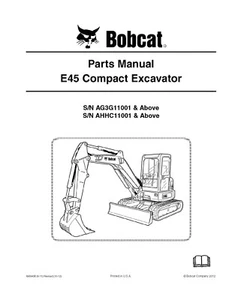 Paper Bobcat E45 Kompaktbagger Teile Handbuch Diagramme Buch 6989438 - Bild 1 von 6