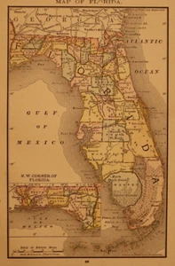 1885 Map - FLORIDA ~ (Small 6x10)-#07 - Picture 1 of 3