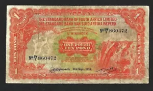 South West Africa 1 Pound 1953 P-8c.1 F-VF Rare - Picture 1 of 5