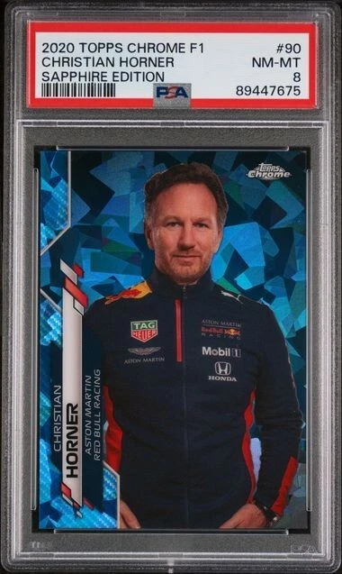 CHRISTIAN HORNER 2020 Topps Chrome F1 SAPPHIRE EDITION #90 PSA 8 NM-MT RC - Image 1 of 2