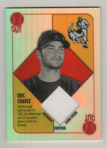2003 Topps Chrome Blue Back Relics Eric Chavez Athletics Game Used Jersey BV$10 - Picture 1 of 1