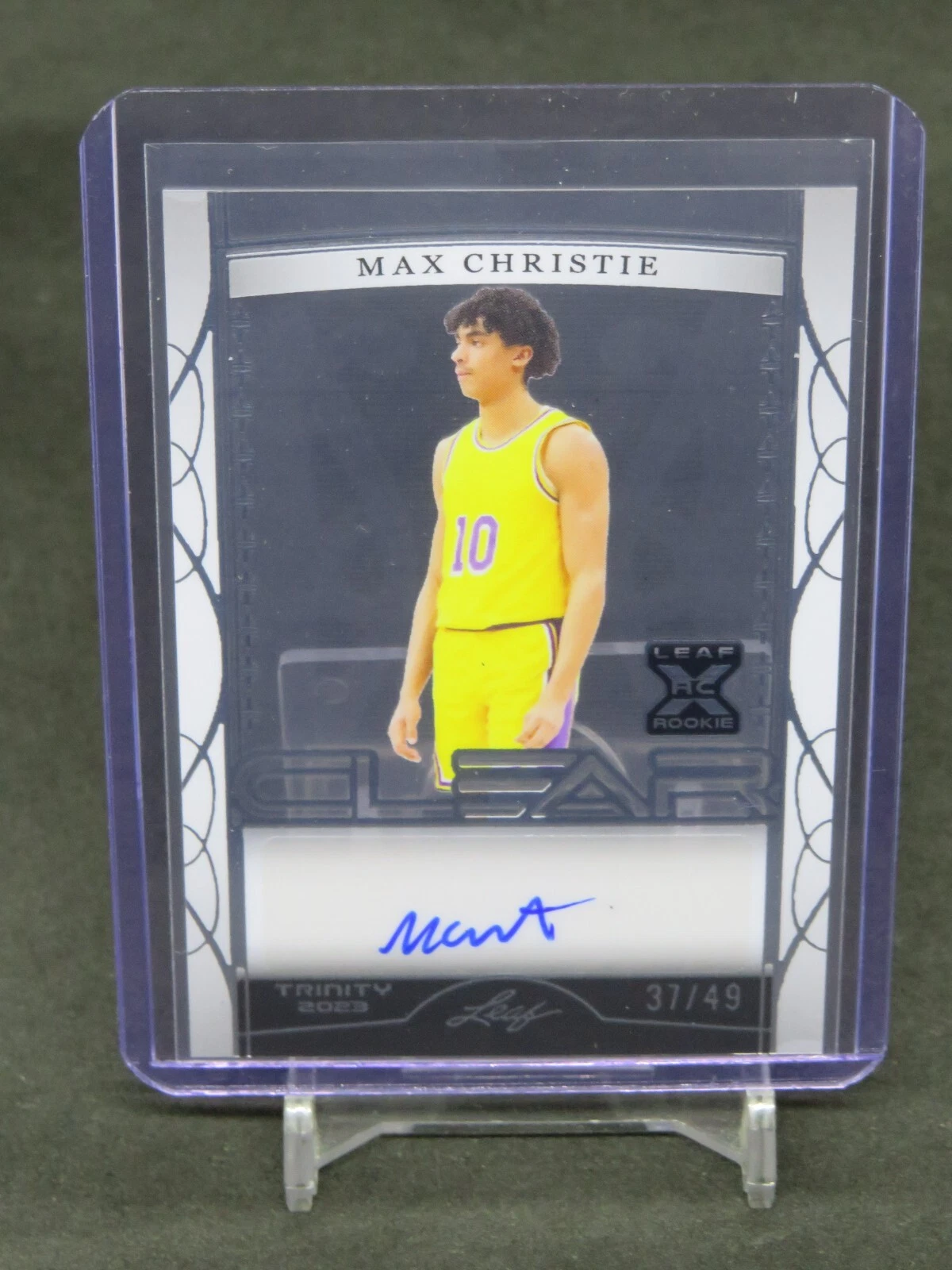 2022-23 LEAF TRINITY BASKETBALL MAX CHRISTIE CLEAR ROOKIE AUTO /49 JH12