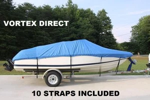 NEW VORTEX COMBO PACK HEAVY DUTY BLUE 19 20' BOAT COVER + SUPPORT SYSTEM - Imagen 1 de 1