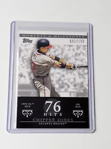 Topps Moments & Milestones 2007 Chipper Jones Braves 181 Hits MLB /150 - Picture 1 of 2